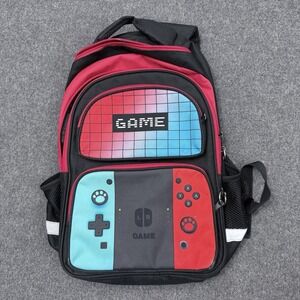 Kids Game Controller Backpack Red Blue Black School Bag